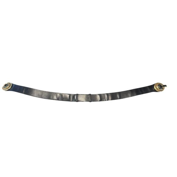 Judith Leiber Vintage Adjustable Belt w/ Interlocking Buckle - Black Leather main image 7